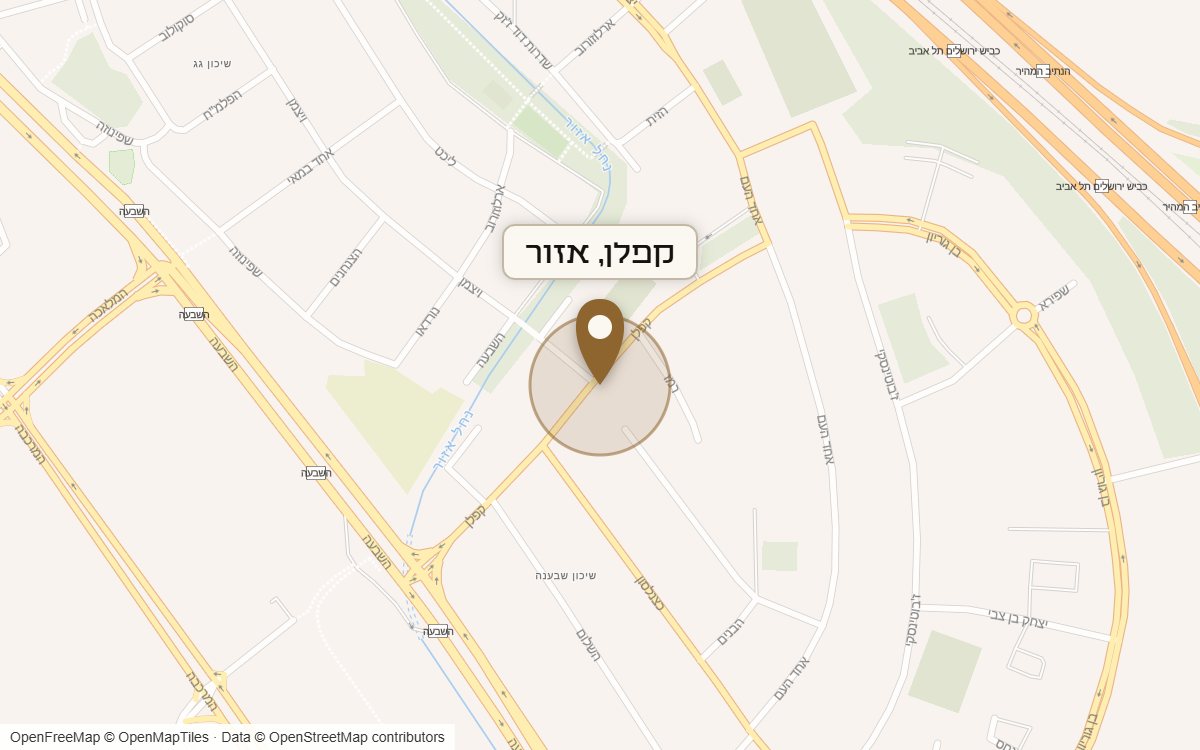 מפת מיקום של מתחם קפלן, אזור