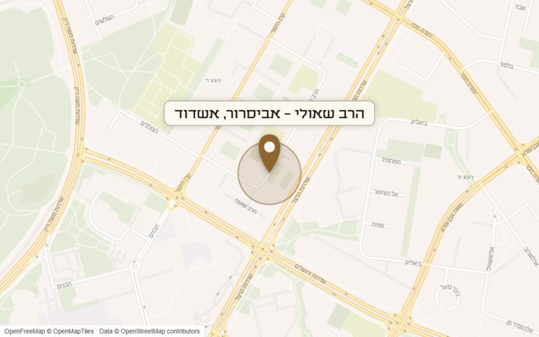 מפת מיקום של מתחם הרב שאולי - אביסרור