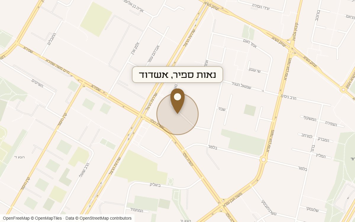מפת מיקום של מתחם נאות ספיר, אשדוד