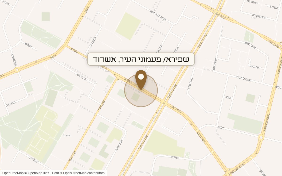 מפת מיקום של מתחם שפירא/ פעמוני העיר, אשדוד