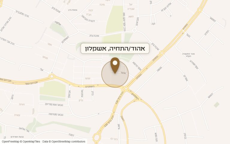 מפת מיקום של מתחם אהוד/התחיה