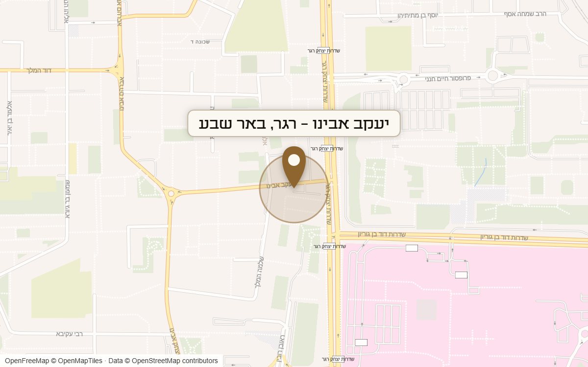 מפת מיקום של מתחם יעקב אבינו - רגר, באר שבע