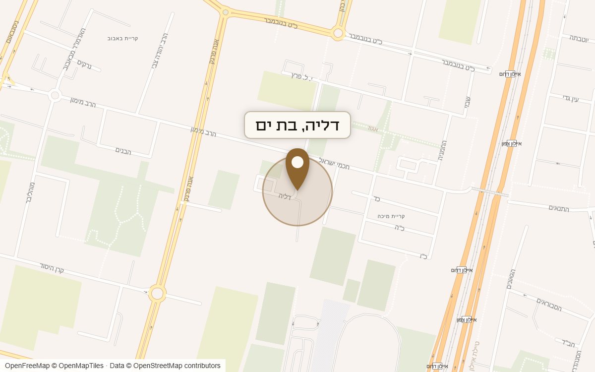 מפת מיקום של מתחם דליה, בת ים