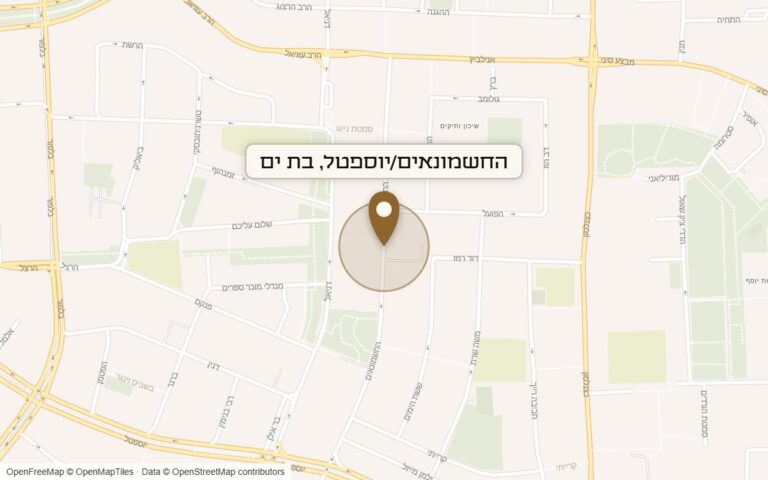 מפת מיקום של מתחם החשמונאים/יוספטל