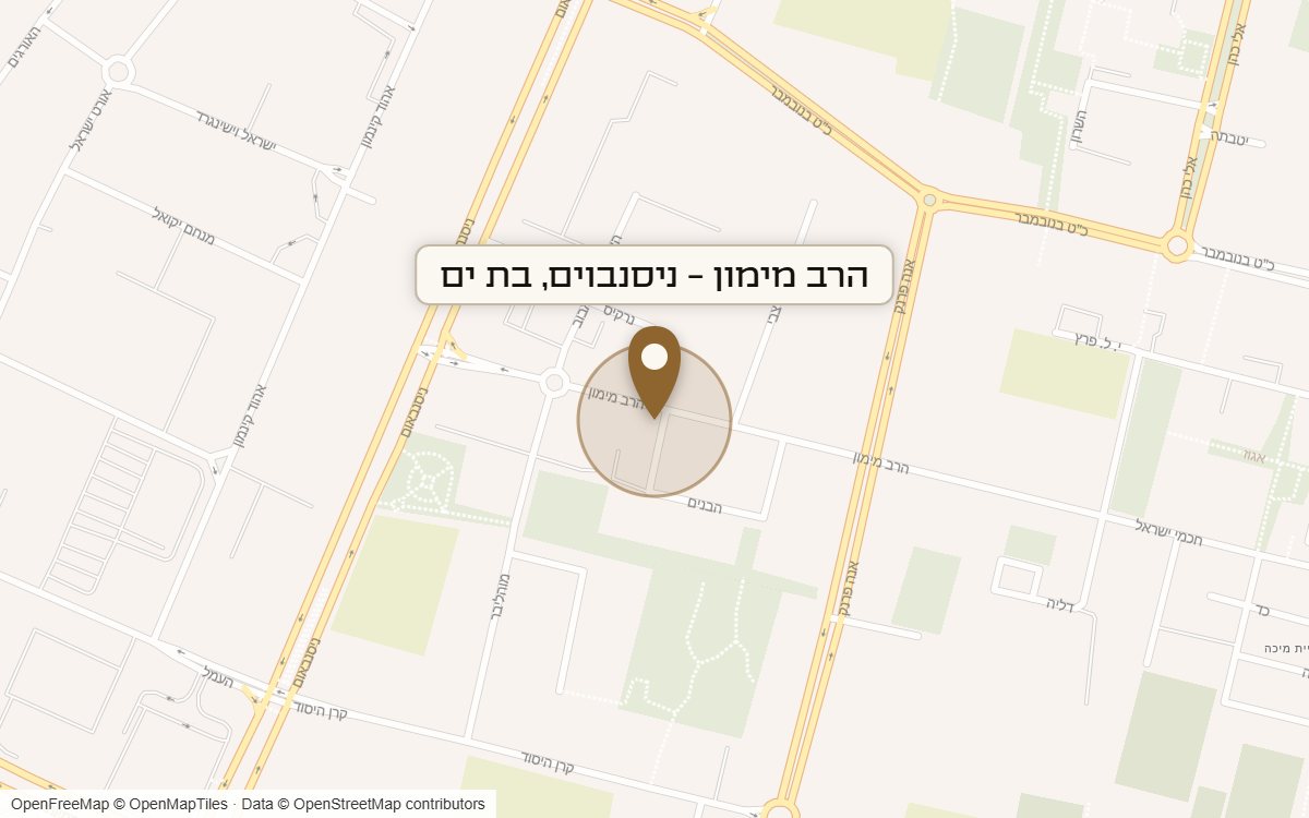 מפת מיקום של מתחם הרב מימון - ניסנבוים, בת ים