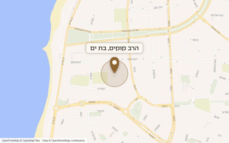 מפת מיקום של מתחם הרב קוקיס