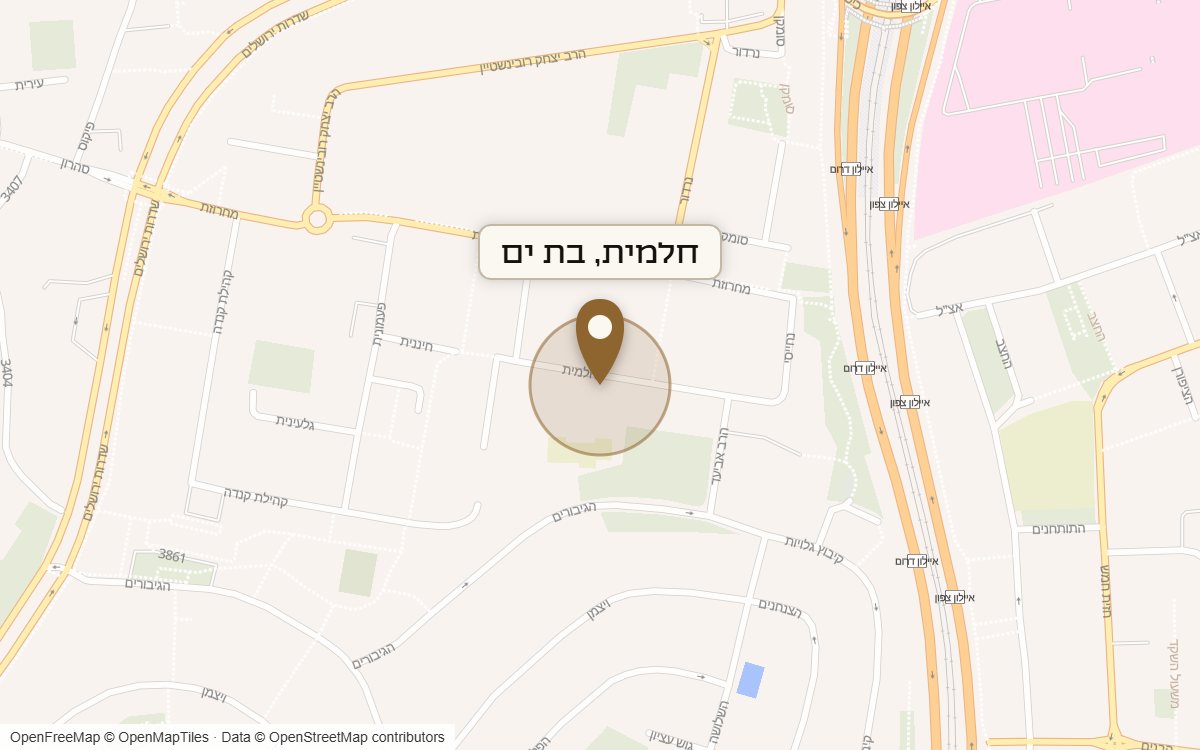 מפת מיקום של מתחם חלמית, בת ים