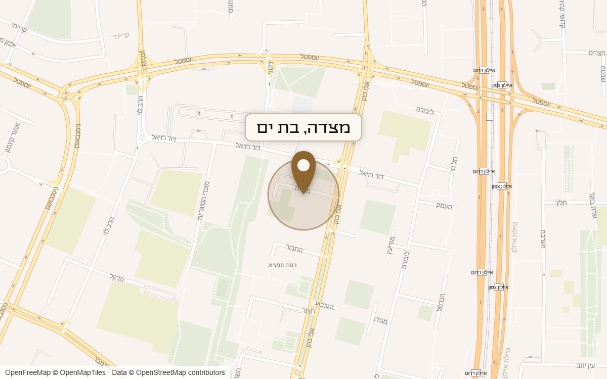 מפת מיקום של מתחם מצדה, בת ים