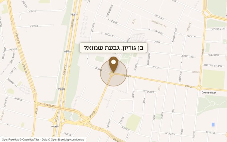 מפת מיקום של מתחם בן גוריון