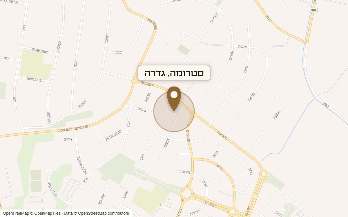 מפת מיקום של מתחם סטרומה, גדרה