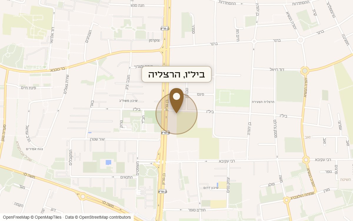 מפת מיקום של מתחם ביל"ו, הרצליה