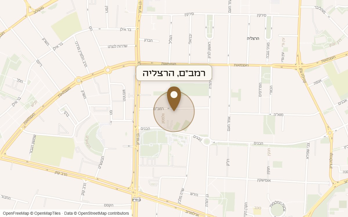 מפת מיקום של מתחם רמב"ם, הרצליה