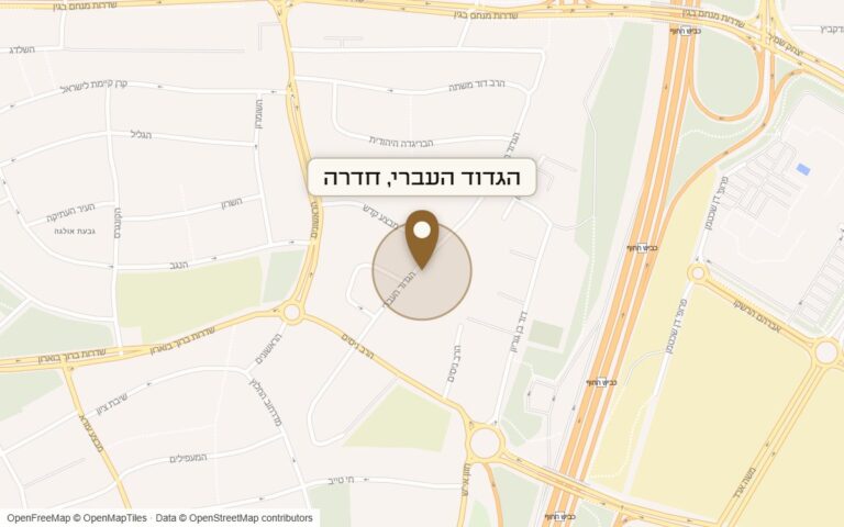 מפת מיקום של מתחם הגדוד העברי