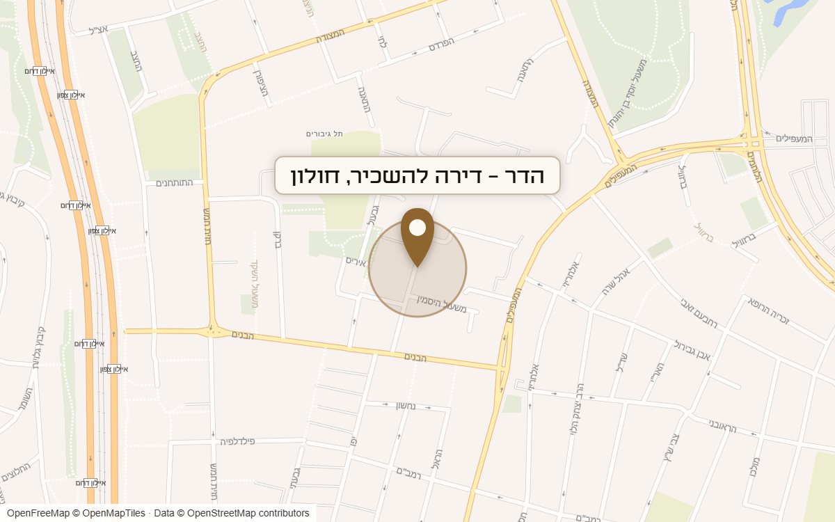 מפת מיקום של מתחם הדר - דירה להשכיר, חולון