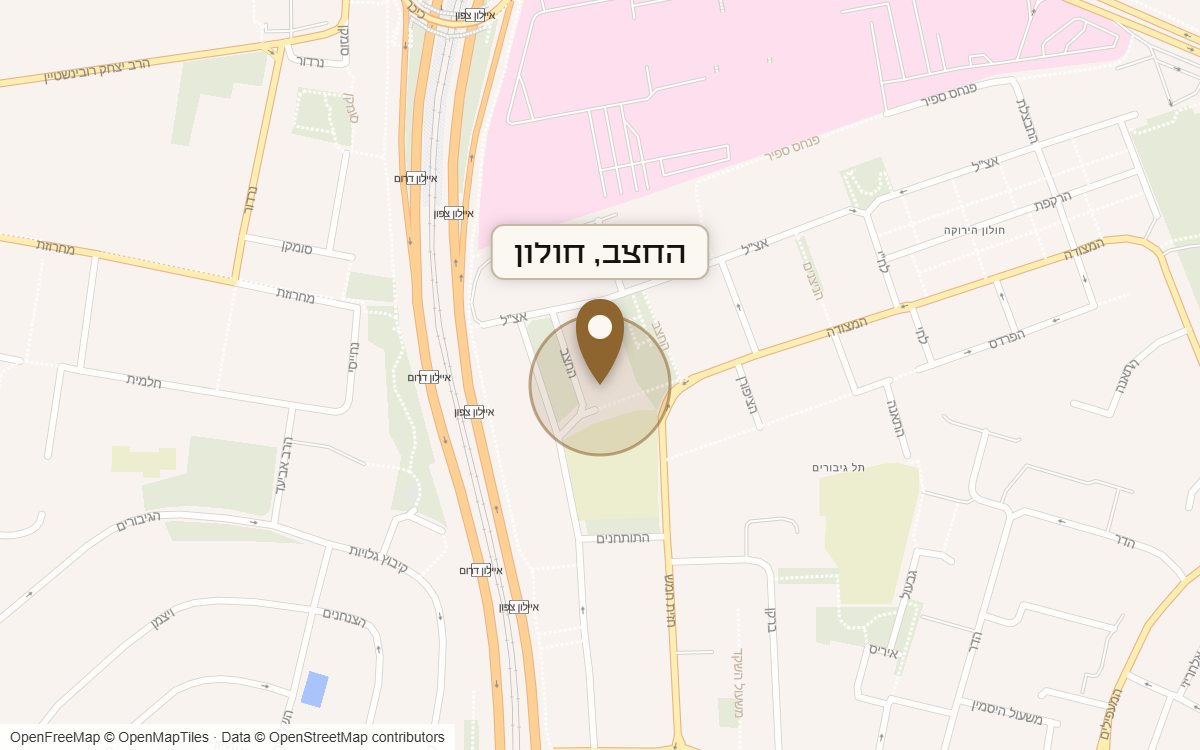 מפת מיקום של מתחם החצב, חולון