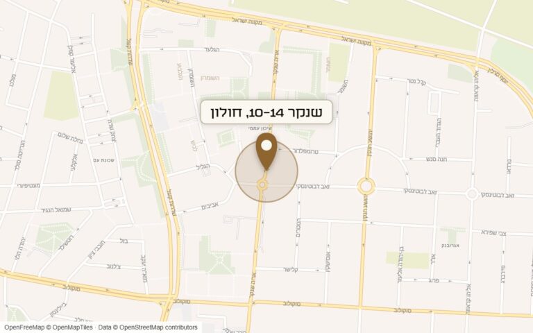 מפת מיקום של מתחם שנקר 10-14