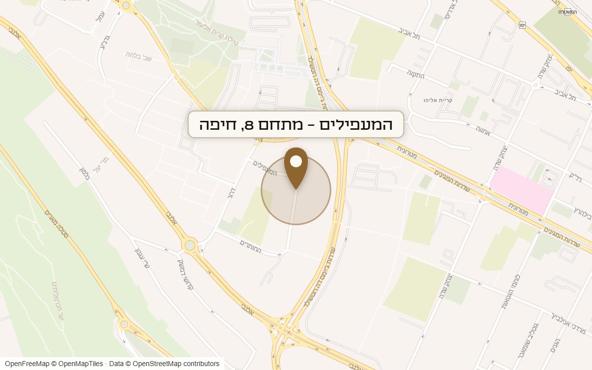 מפת מיקום של מתחם המעפילים - מתחם 8, חיפה