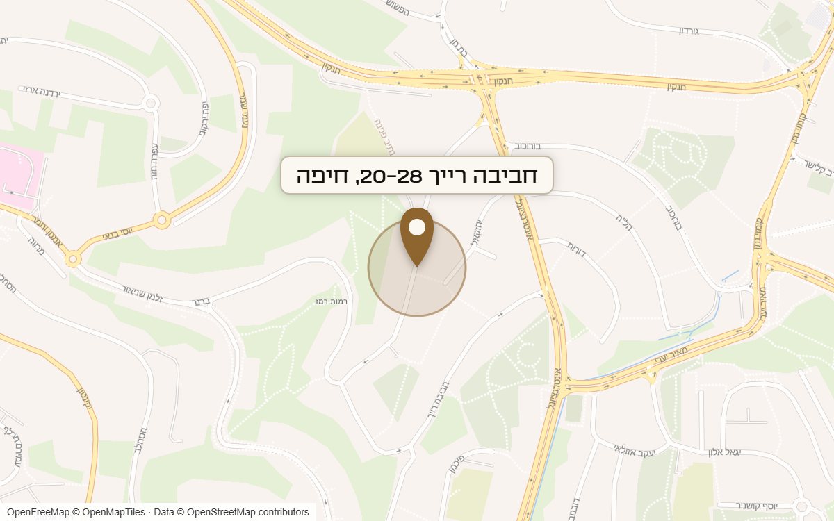 מפת מיקום של מתחם חביבה רייך 20-28, חיפה