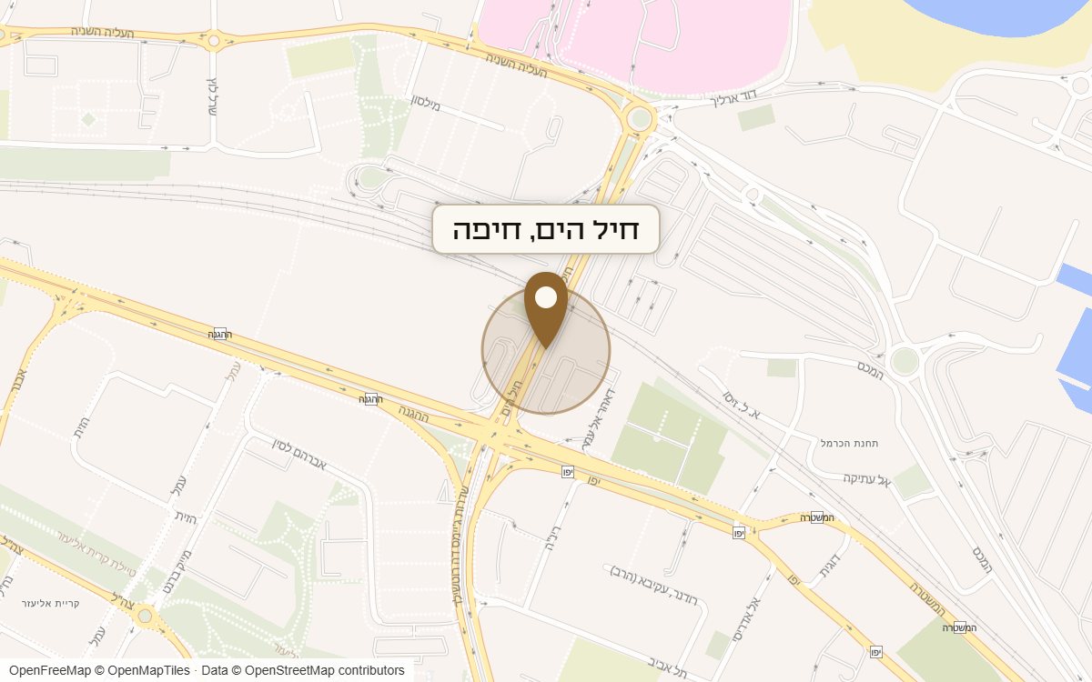 מפת מיקום של מתחם חיל הים, חיפה