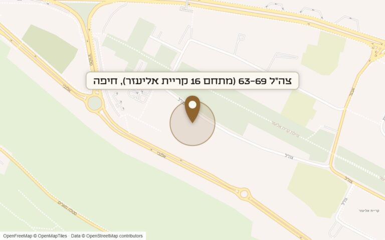 מפת מיקום של מתחם צה"ל 63-69 (מתחם 16 קריית אליעזר)