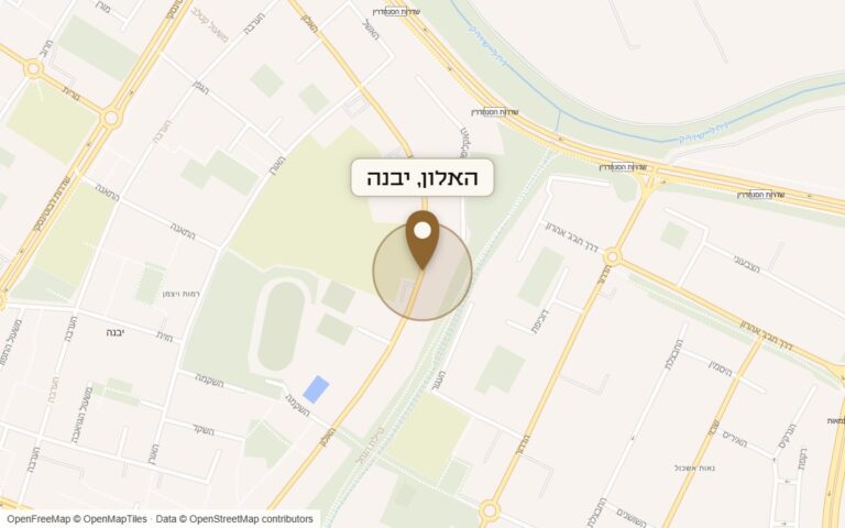מפת מיקום של מתחם האלון