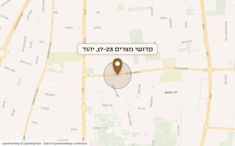 מפת מיקום של מתחם קדושי מצרים 17-23