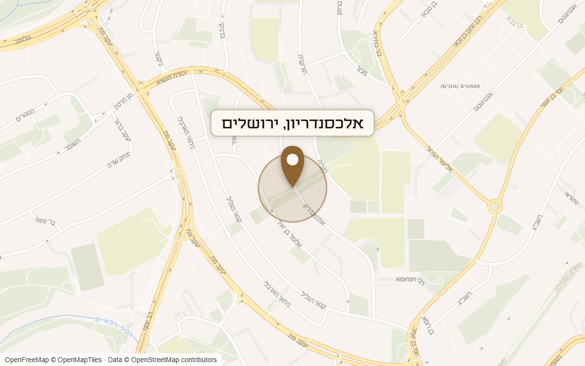 מפת מיקום של מתחם אלכסנדריון, ירושלים