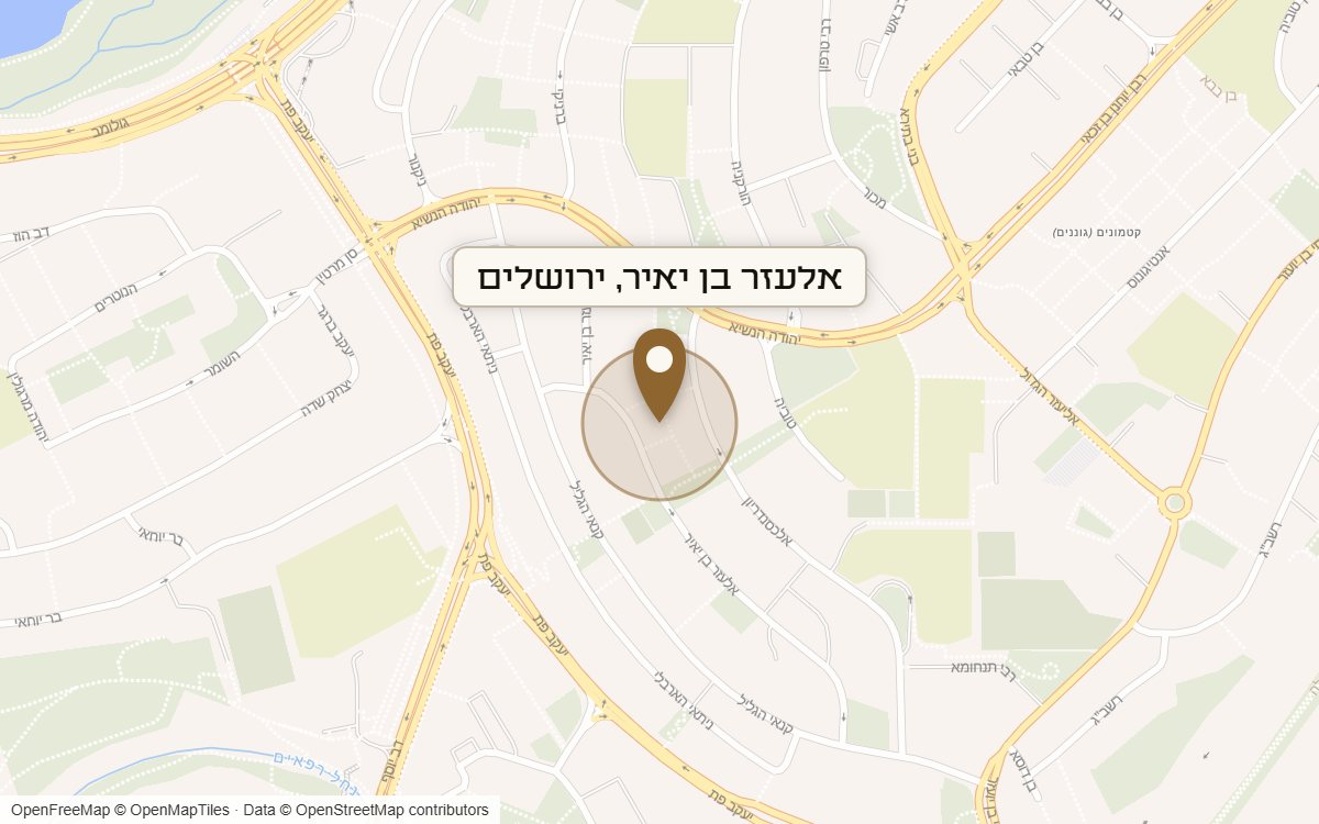 מפת מיקום של מתחם אלעזר בן יאיר, ירושלים