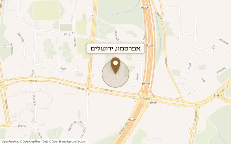 מפת מיקום של מתחם אפרסמון