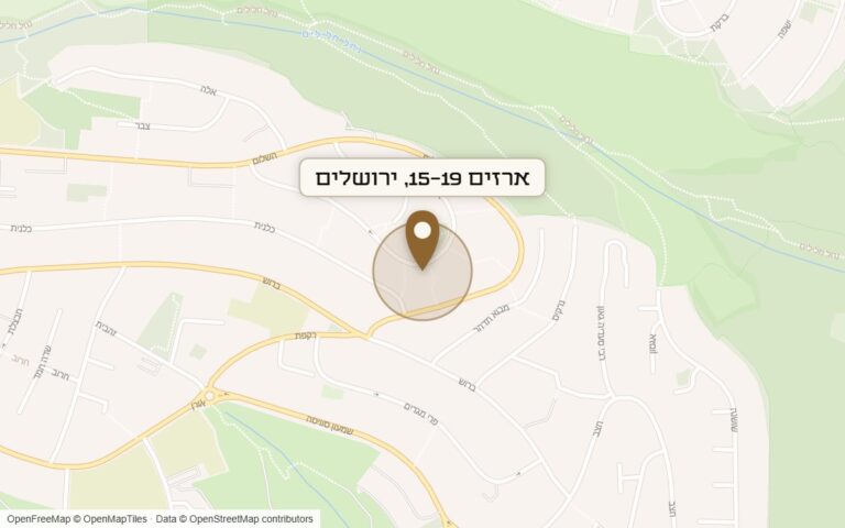 מפת מיקום של מתחם ארזים 15-19