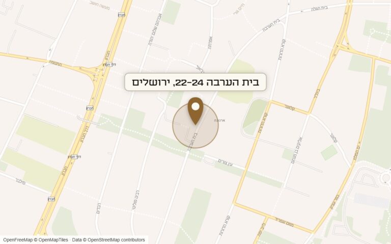 מפת מיקום של מתחם בית הערבה 22-24