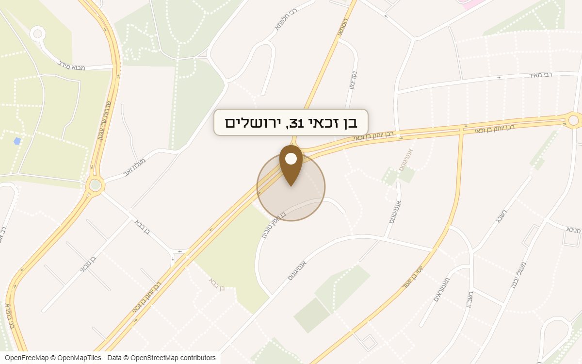מפת מיקום של מתחם בן זכאי 31, ירושלים
