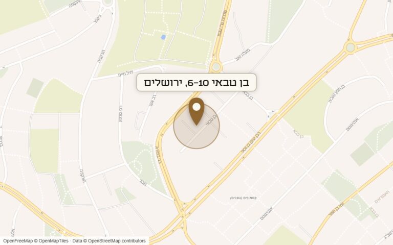מפת מיקום של מתחם בן טבאי 6-10