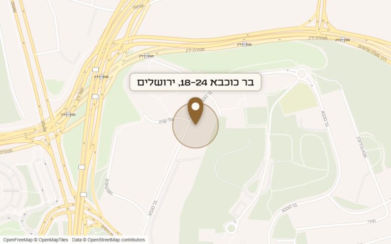 מפת מיקום של מתחם בר כוכבא 18-24