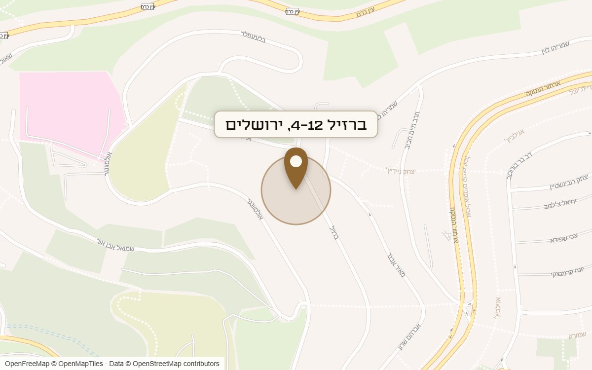 מפת מיקום של מתחם ברזיל 4-12, ירושלים
