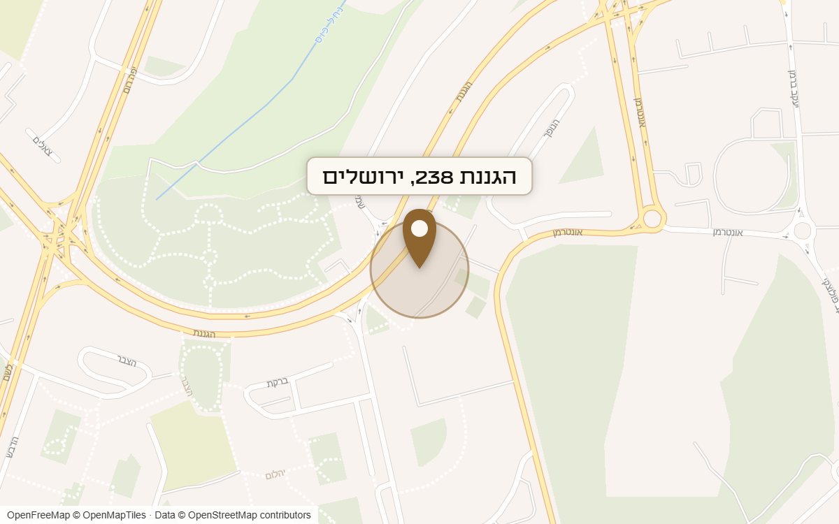 מפת מיקום של מתחם הגננת 238, ירושלים