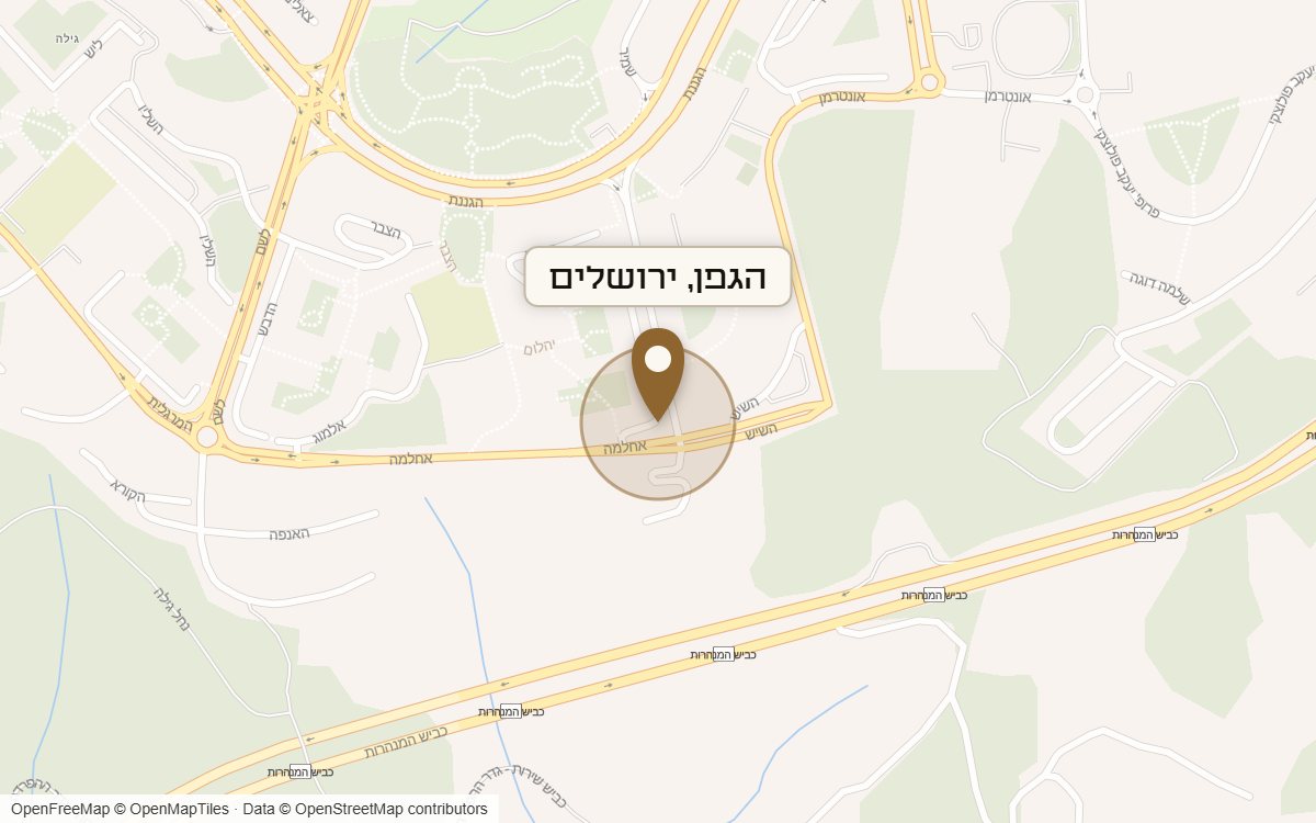 מפת מיקום של מתחם הגפן, ירושלים