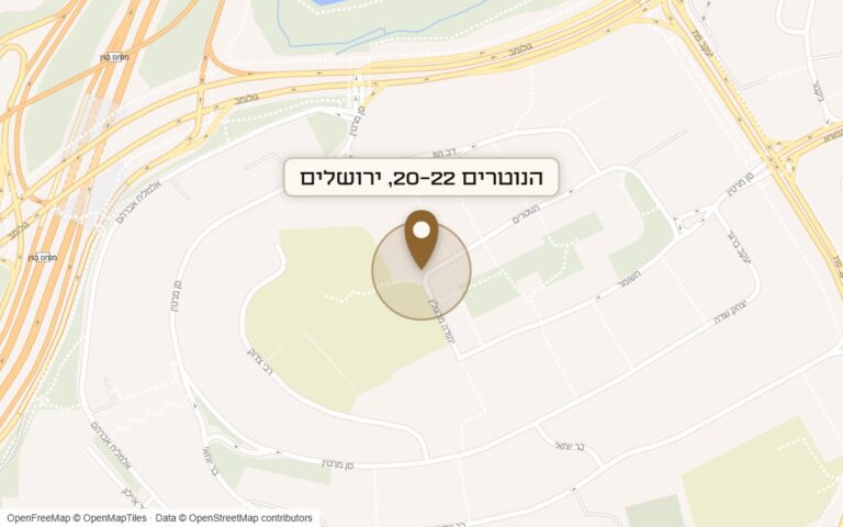 מפת מיקום של מתחם הנוטרים 20-22