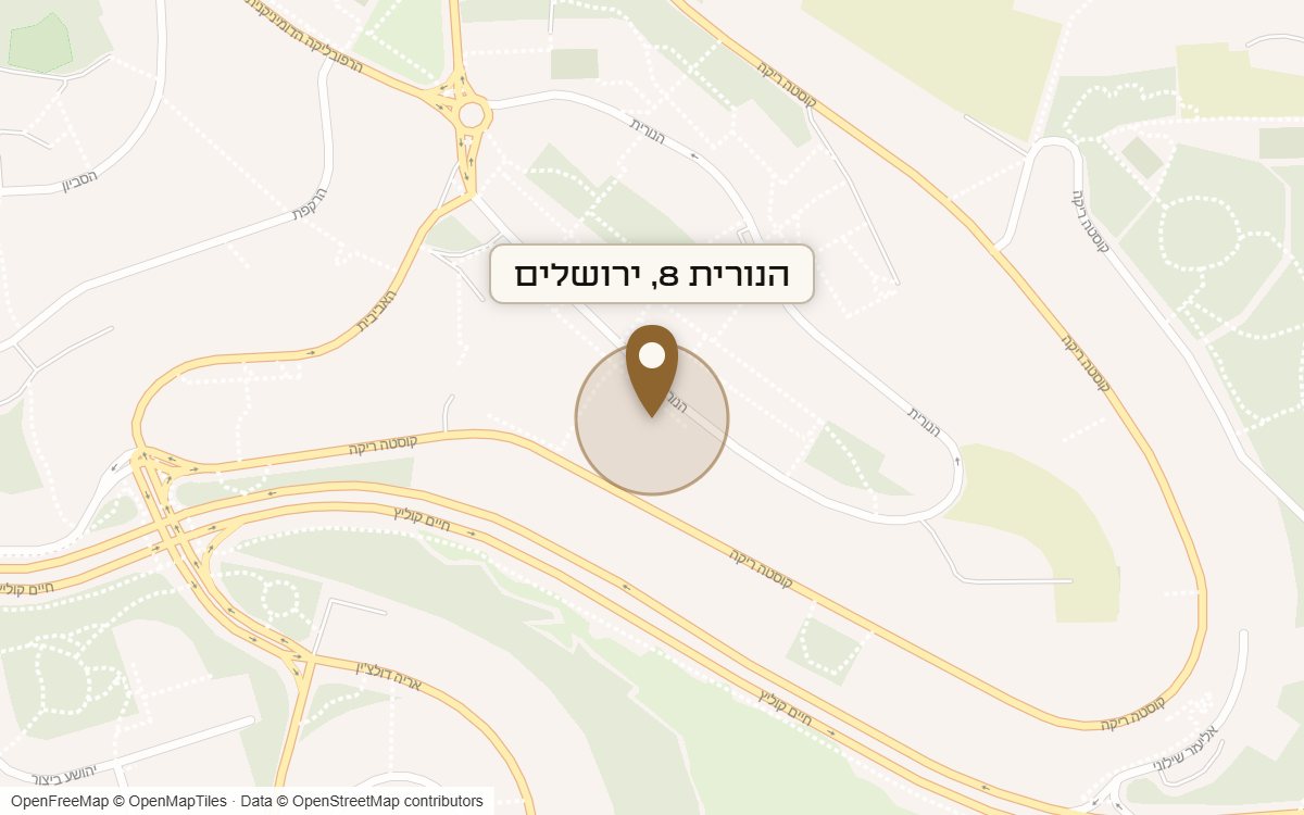 מפת מיקום של מתחם הנורית 8, ירושלים
