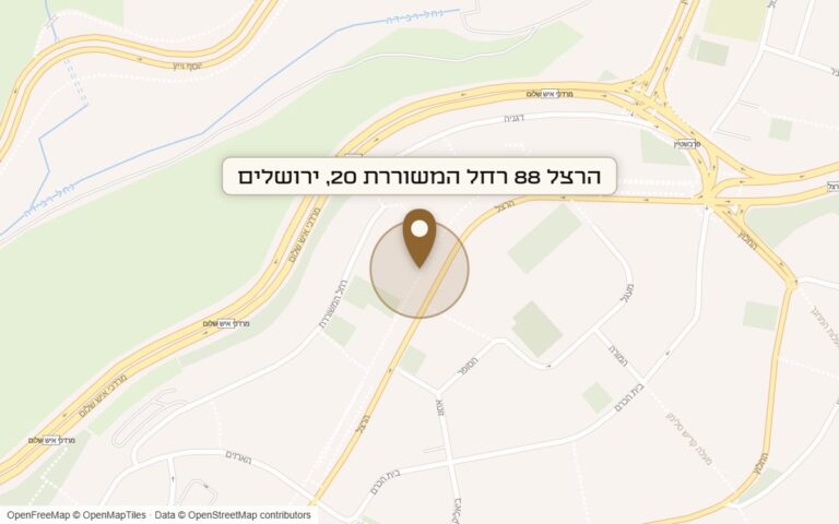 מפת מיקום של מתחם הרצל 88 רחל המשוררת 20