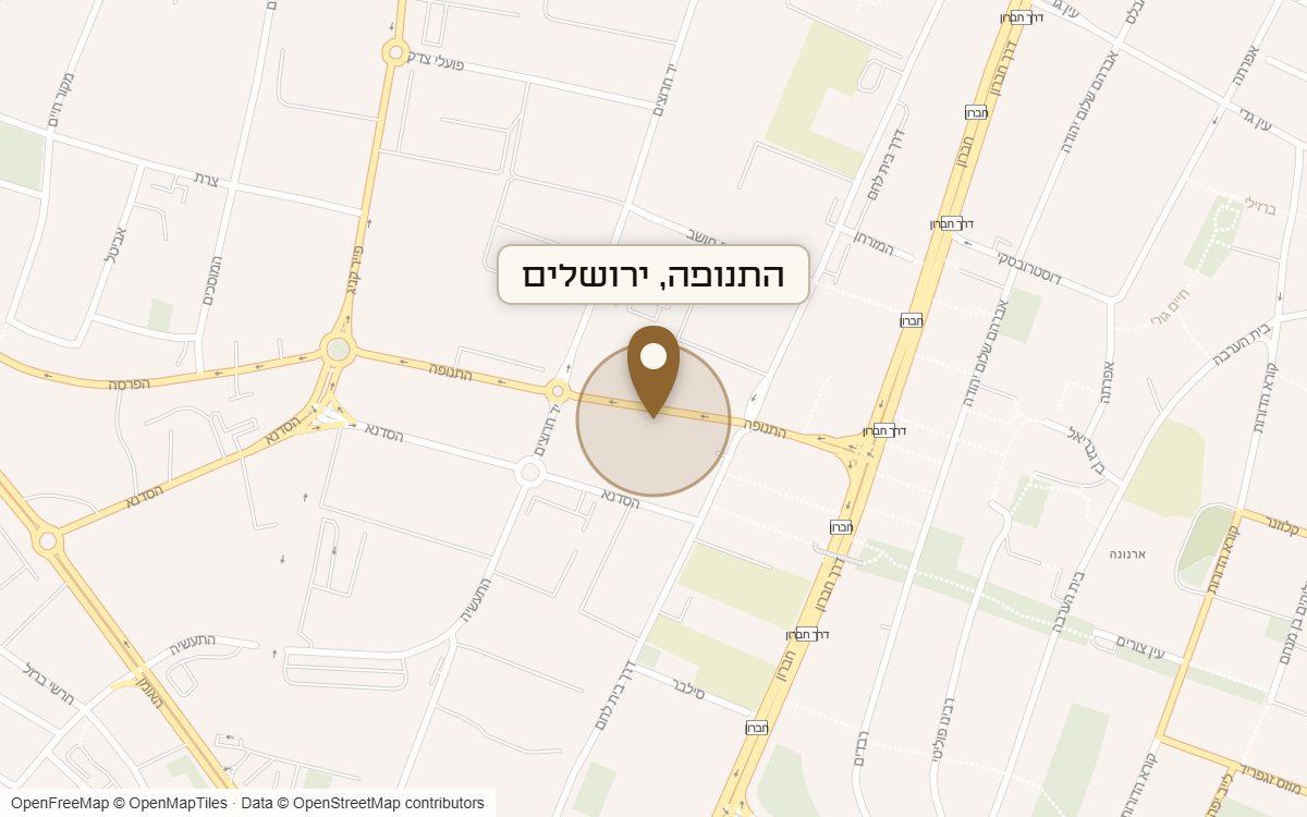 מפת מיקום של מתחם התנופה, ירושלים