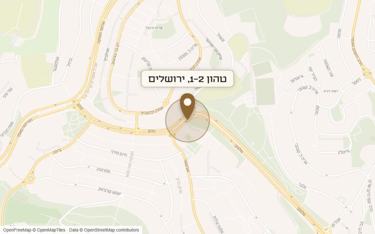 מפת מיקום של מתחם טהון 1-2