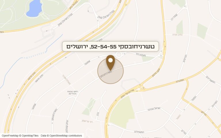 מפת מיקום של מתחם טשרניחובסקי 52-54-55