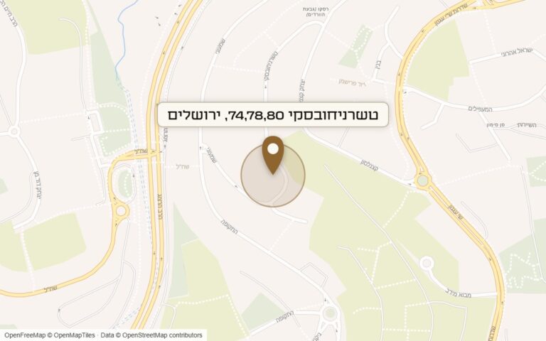 מפת מיקום של מתחם טשרניחובסקי 74,78,80