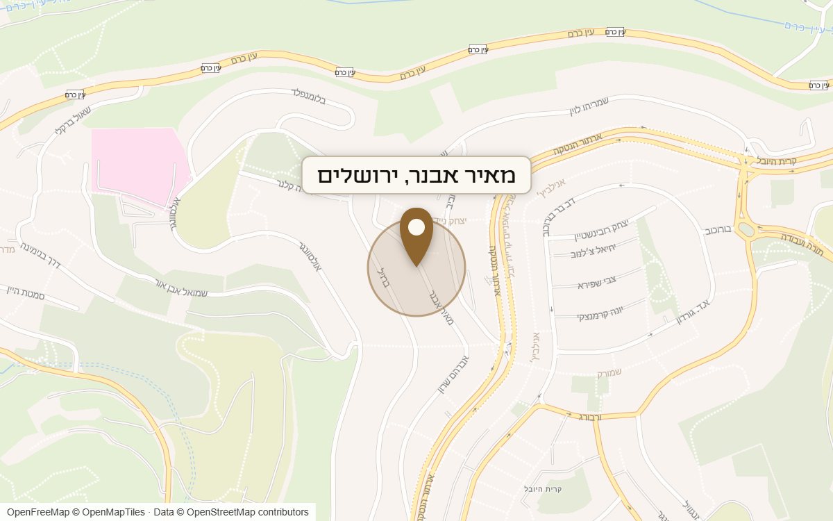 מפת מיקום של מתחם מאיר אבנר, ירושלים
