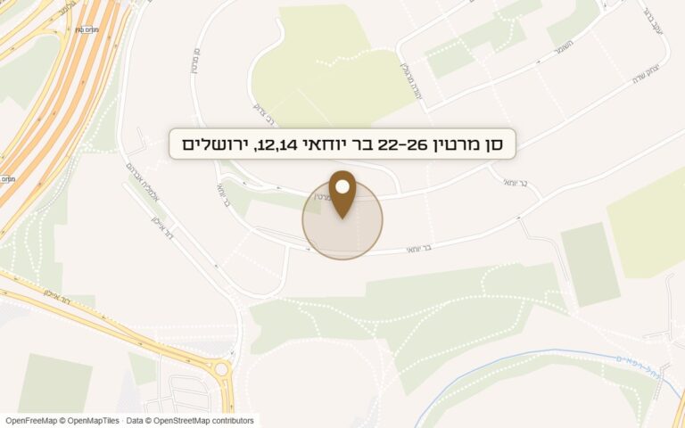 מפת מיקום של מתחם סן מרטין 22-26 בר יוחאי 12,14
