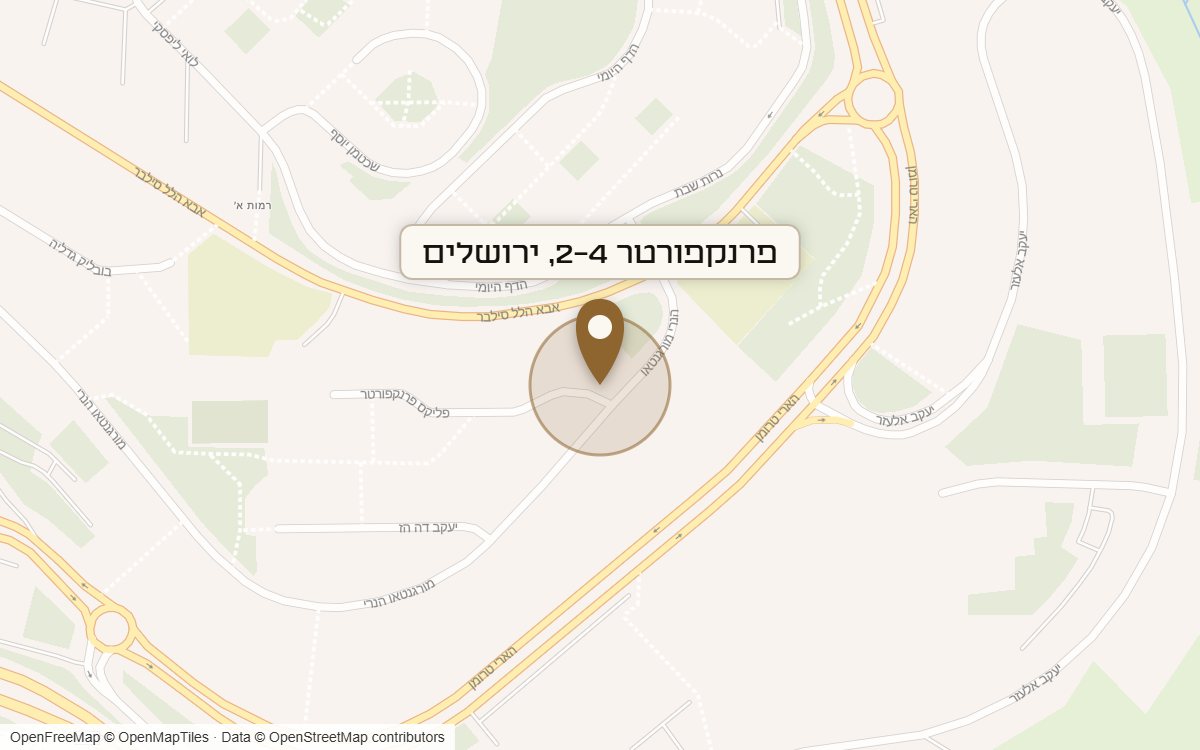 מפת מיקום של מתחם פרנקפורטר 2-4, ירושלים