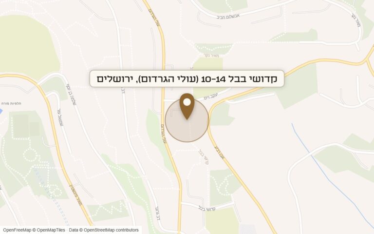 מפת מיקום של מתחם קדושי בבל 10-14 (עולי הגרדום)