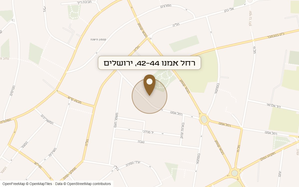 מפת מיקום של מתחם רחל אמנו 42-44, ירושלים