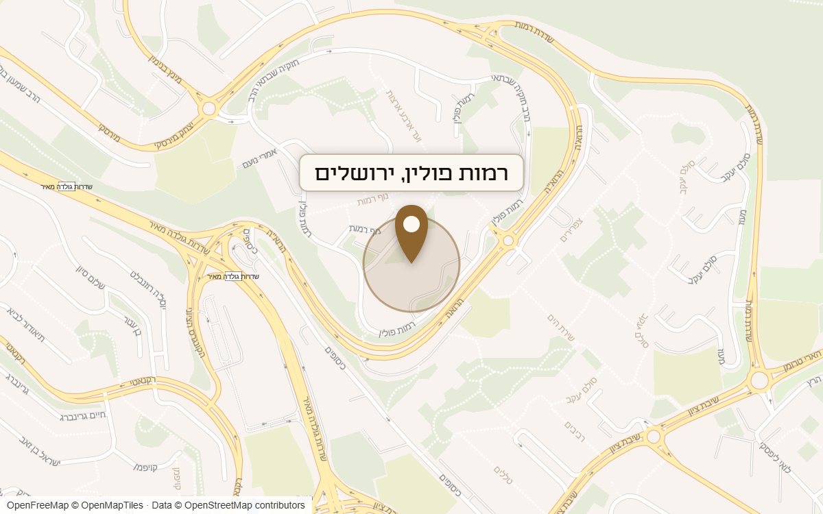 מפת מיקום של מתחם רמות פולין, ירושלים